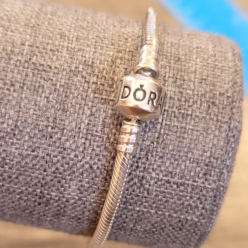 Pandora Charm Bracelet. 925 Sterling. Fits Most Euro type charms. 7.5 inches